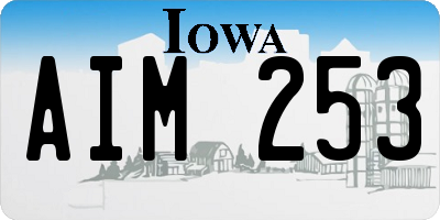 IA license plate AIM253