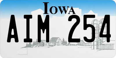 IA license plate AIM254