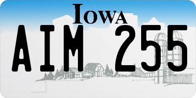 IA license plate AIM255
