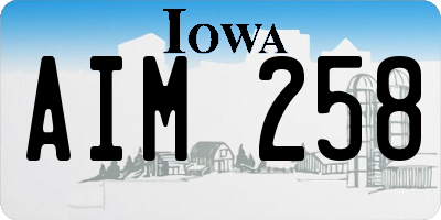 IA license plate AIM258