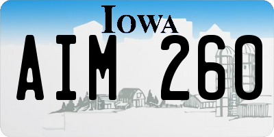 IA license plate AIM260