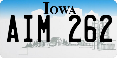 IA license plate AIM262