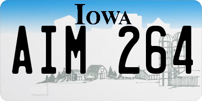 IA license plate AIM264