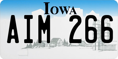 IA license plate AIM266
