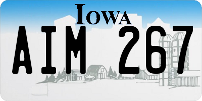 IA license plate AIM267