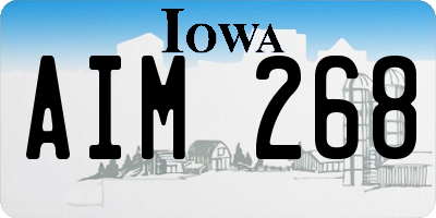 IA license plate AIM268