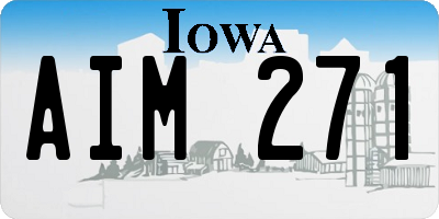 IA license plate AIM271