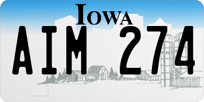 IA license plate AIM274