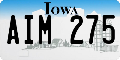 IA license plate AIM275