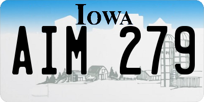 IA license plate AIM279