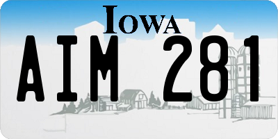 IA license plate AIM281