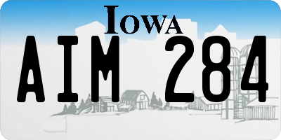 IA license plate AIM284