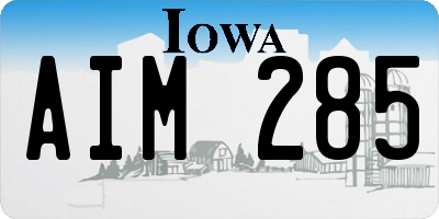 IA license plate AIM285