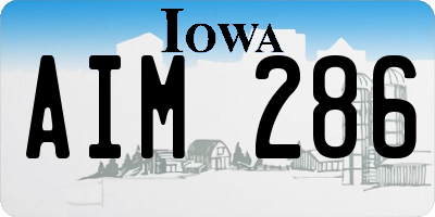 IA license plate AIM286