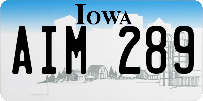 IA license plate AIM289