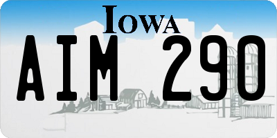 IA license plate AIM290