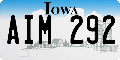 IA license plate AIM292