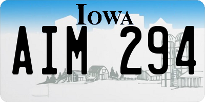 IA license plate AIM294