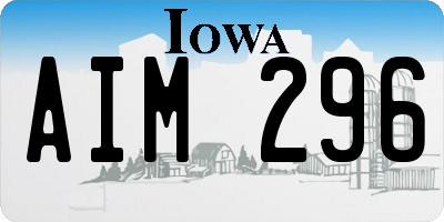 IA license plate AIM296