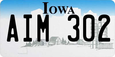 IA license plate AIM302