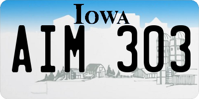 IA license plate AIM303
