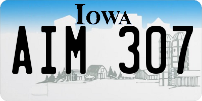IA license plate AIM307