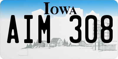 IA license plate AIM308