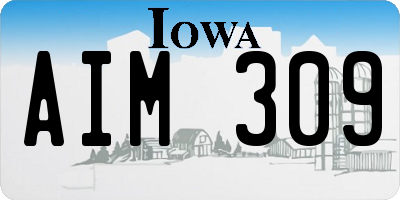 IA license plate AIM309