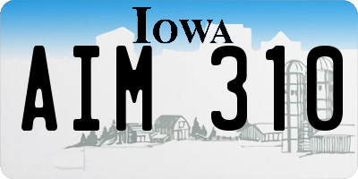 IA license plate AIM310