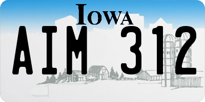 IA license plate AIM312