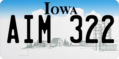 IA license plate AIM322