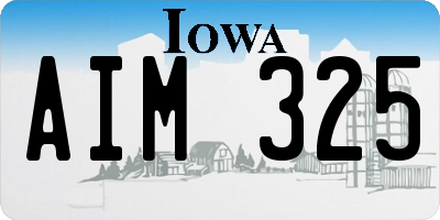 IA license plate AIM325