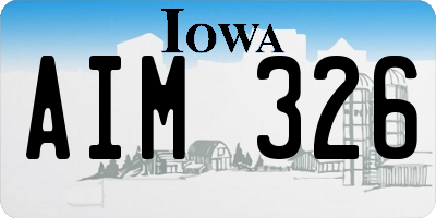 IA license plate AIM326