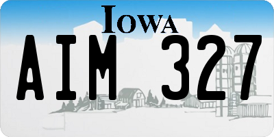 IA license plate AIM327