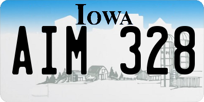 IA license plate AIM328