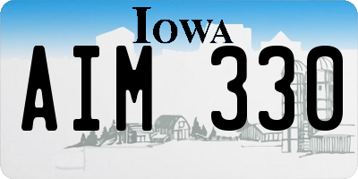 IA license plate AIM330