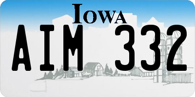 IA license plate AIM332