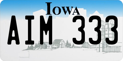 IA license plate AIM333