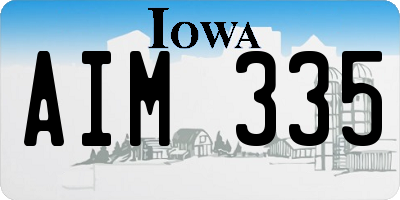 IA license plate AIM335