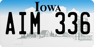 IA license plate AIM336