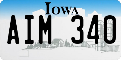 IA license plate AIM340