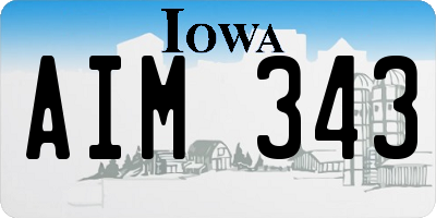IA license plate AIM343