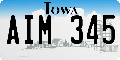 IA license plate AIM345