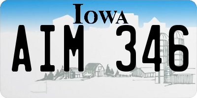 IA license plate AIM346