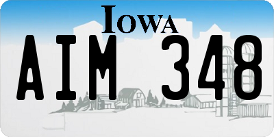 IA license plate AIM348