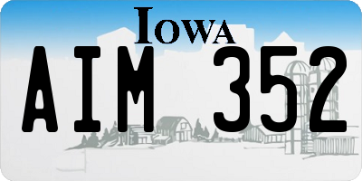 IA license plate AIM352