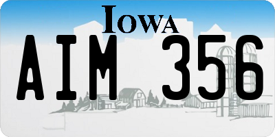 IA license plate AIM356