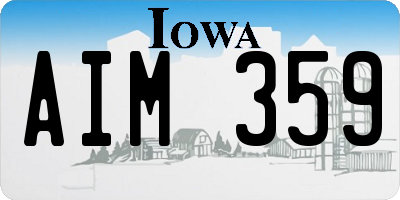 IA license plate AIM359