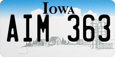 IA license plate AIM363