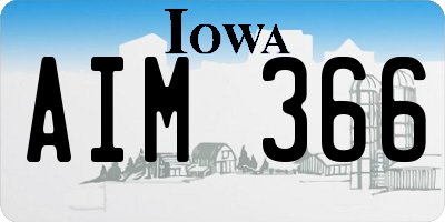 IA license plate AIM366